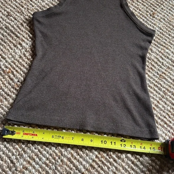 AGOLDE BROWN RACERBACK RIBBED TANK TOP SIZE MEDIUM - Picture 7 of 11